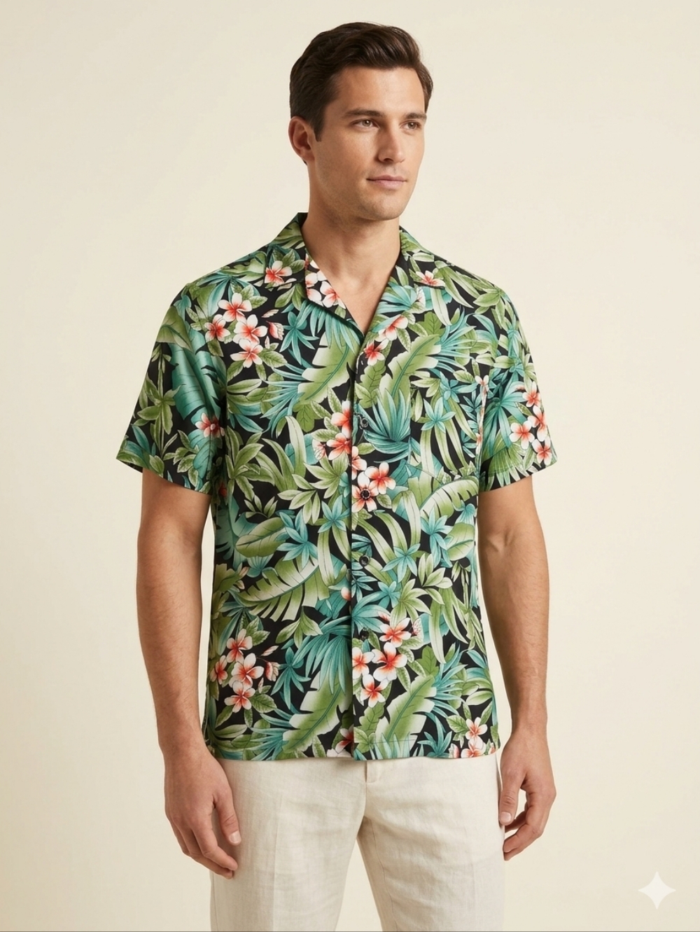 ​Hilo Hattie Vintage 90s Tropical Aloha Shirt Made in Honolulu M